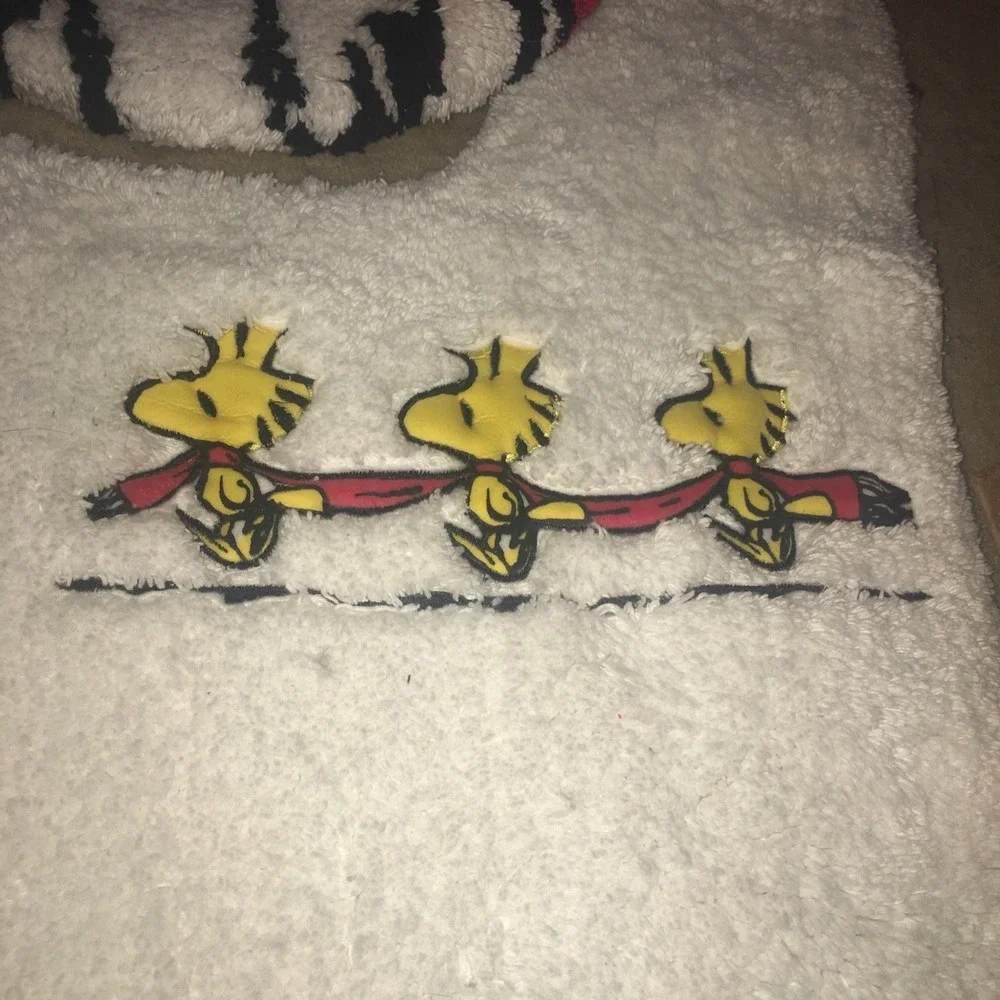 Snoopy Peanuts Christmas Bathroom Toilet Seat Cover And Rug‎